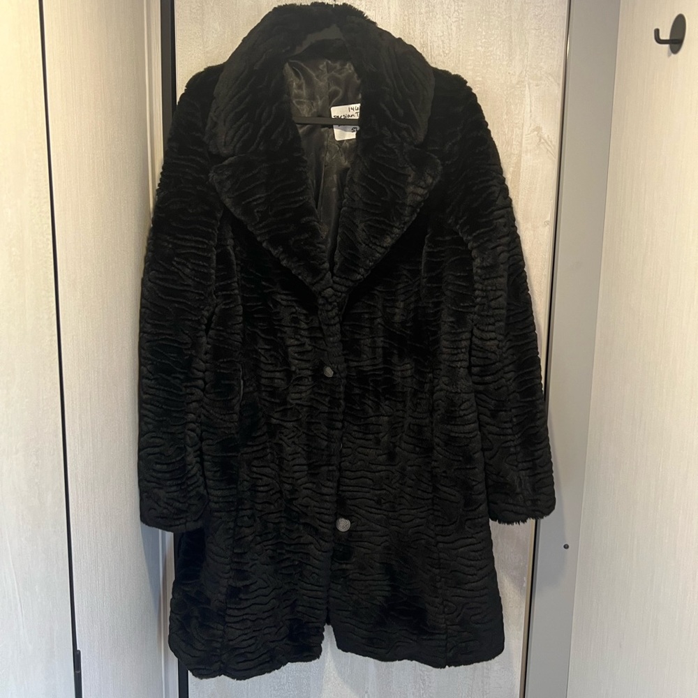 Faux Fur Trench Coat